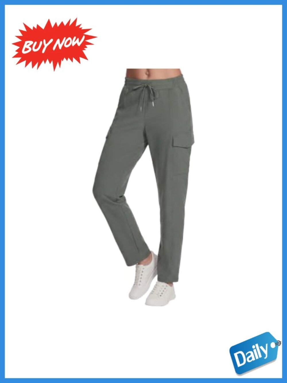 Skechers Slip-in Cargo Pants Nylon Spandex 4-Way Stretch UPF 40+ Active